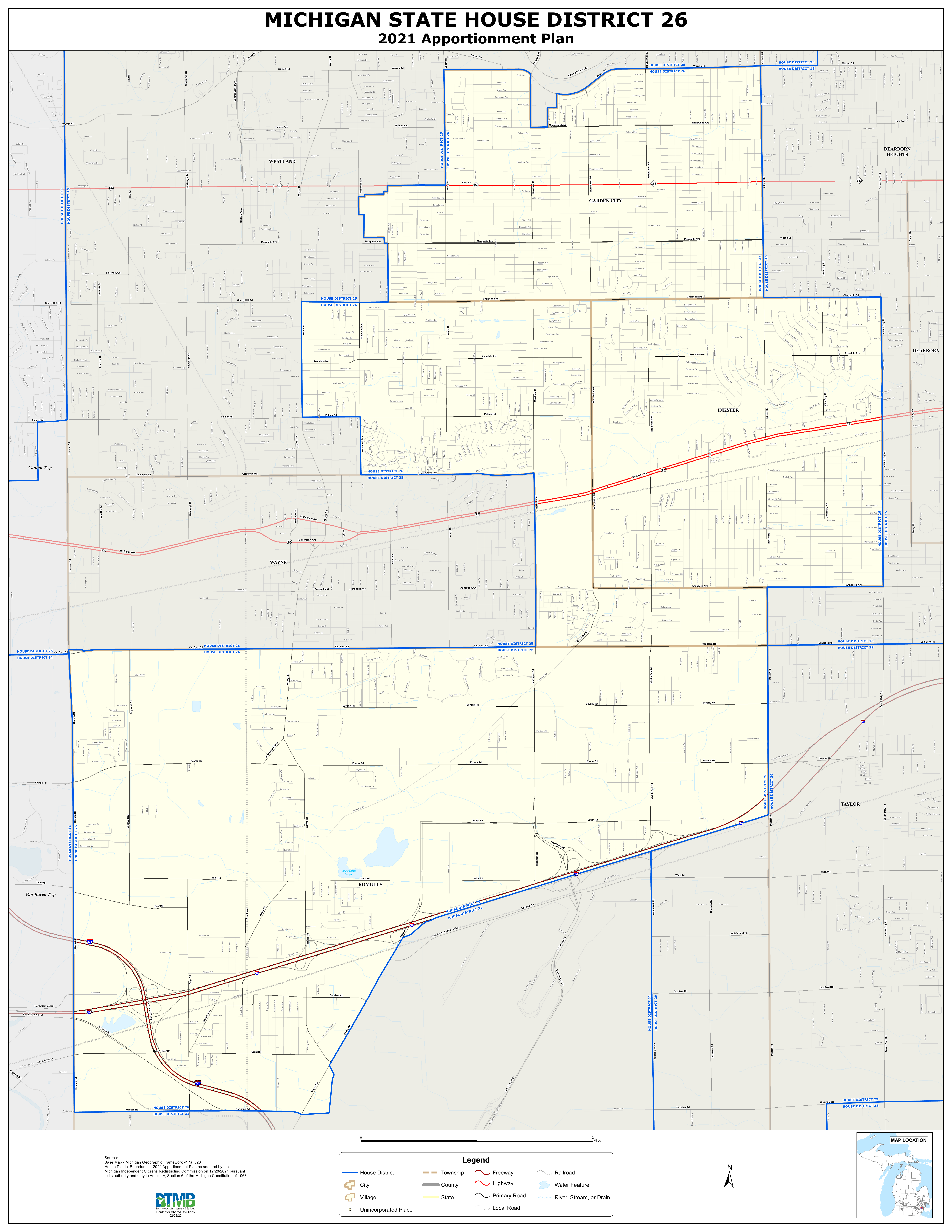 Michigan State House District 26 Map