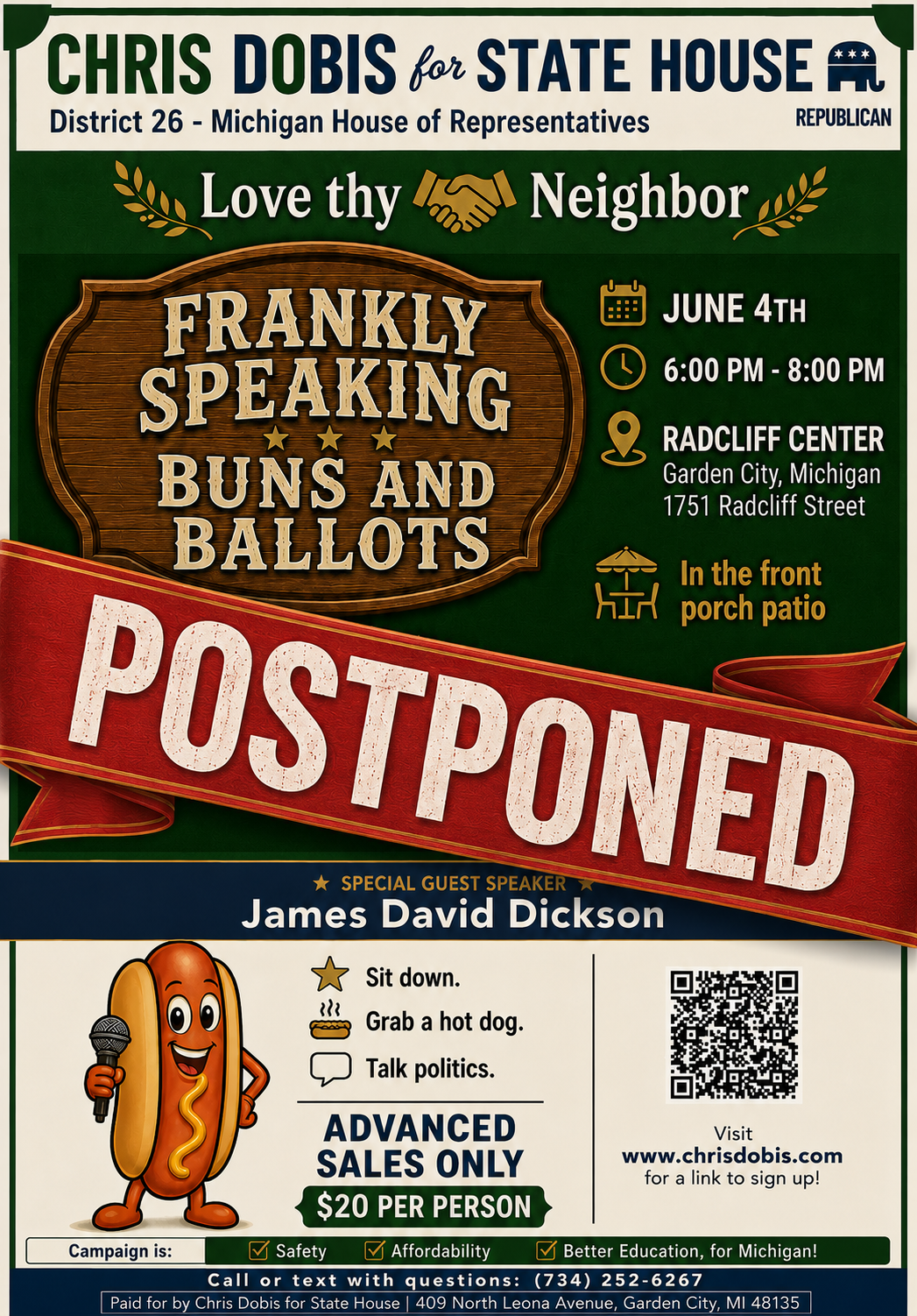 Frankly Speaking: Buns and Ballots — Postponed